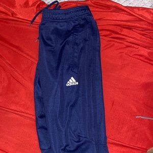 Adidas blue sweats has a little scrape in the bottom but overall good